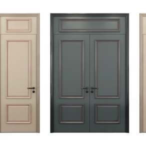 美式门组合3D模型下载